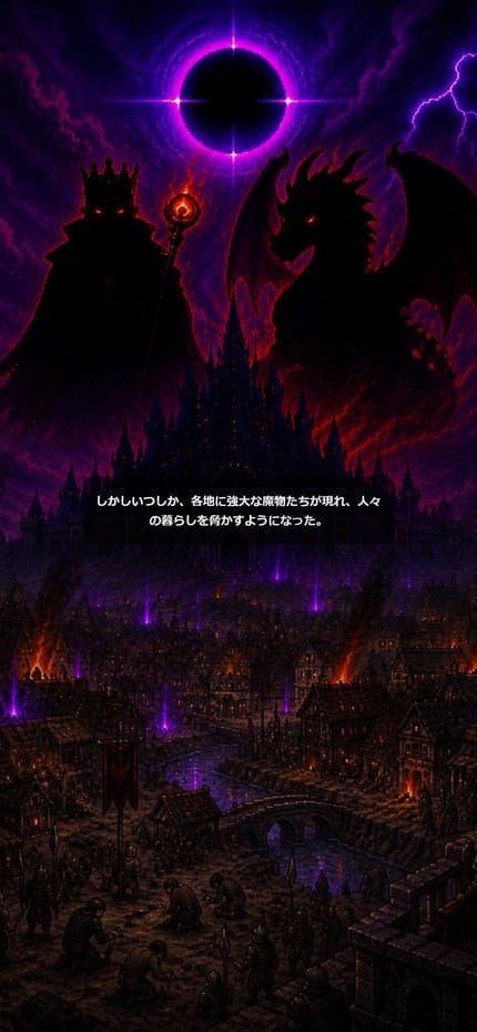 オープニングの物語の画面